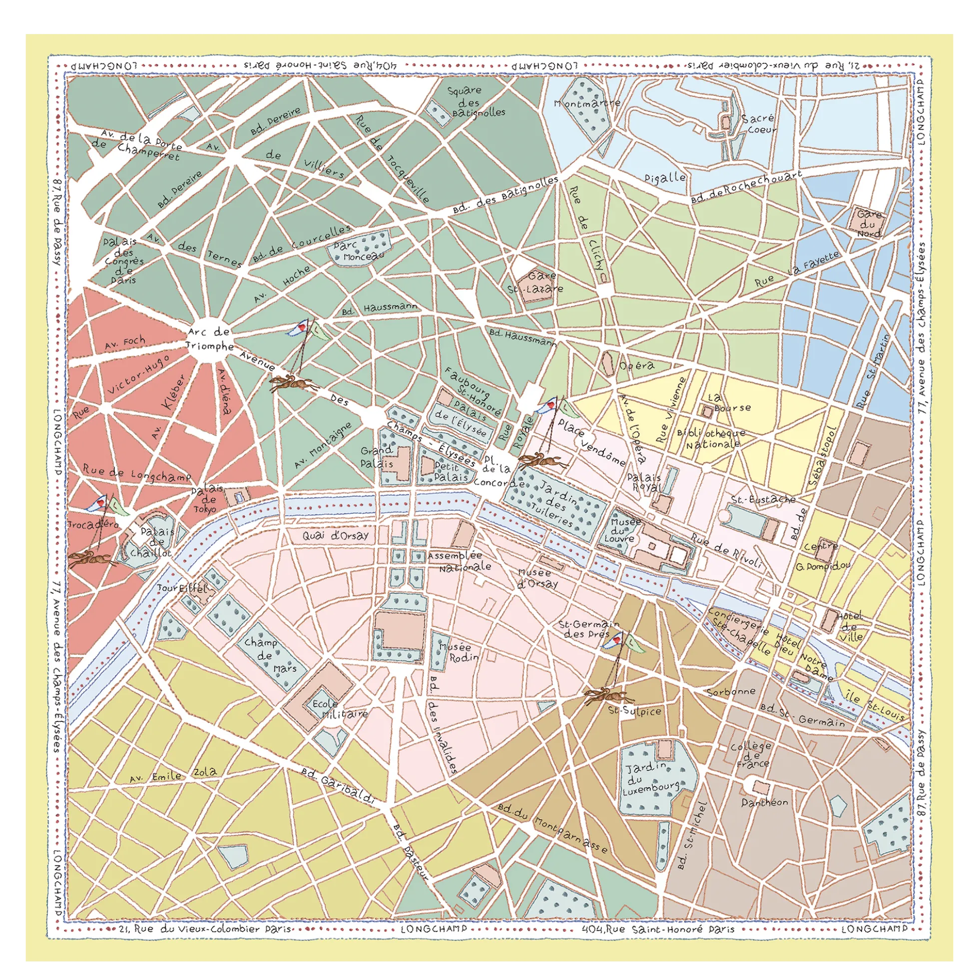 Carré de soie 90 A la Découverte de Paris