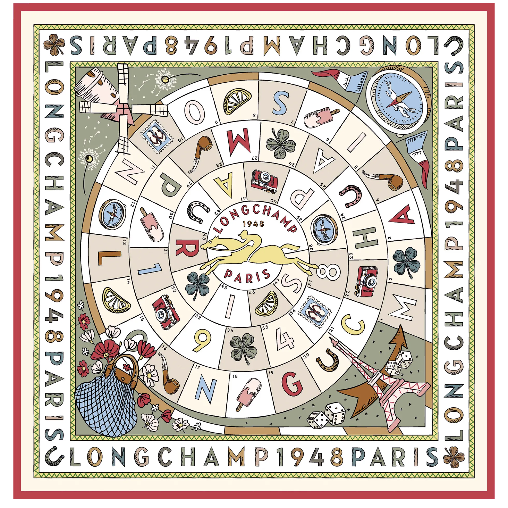 Carré de soie 90 Le Jeu de Cheval