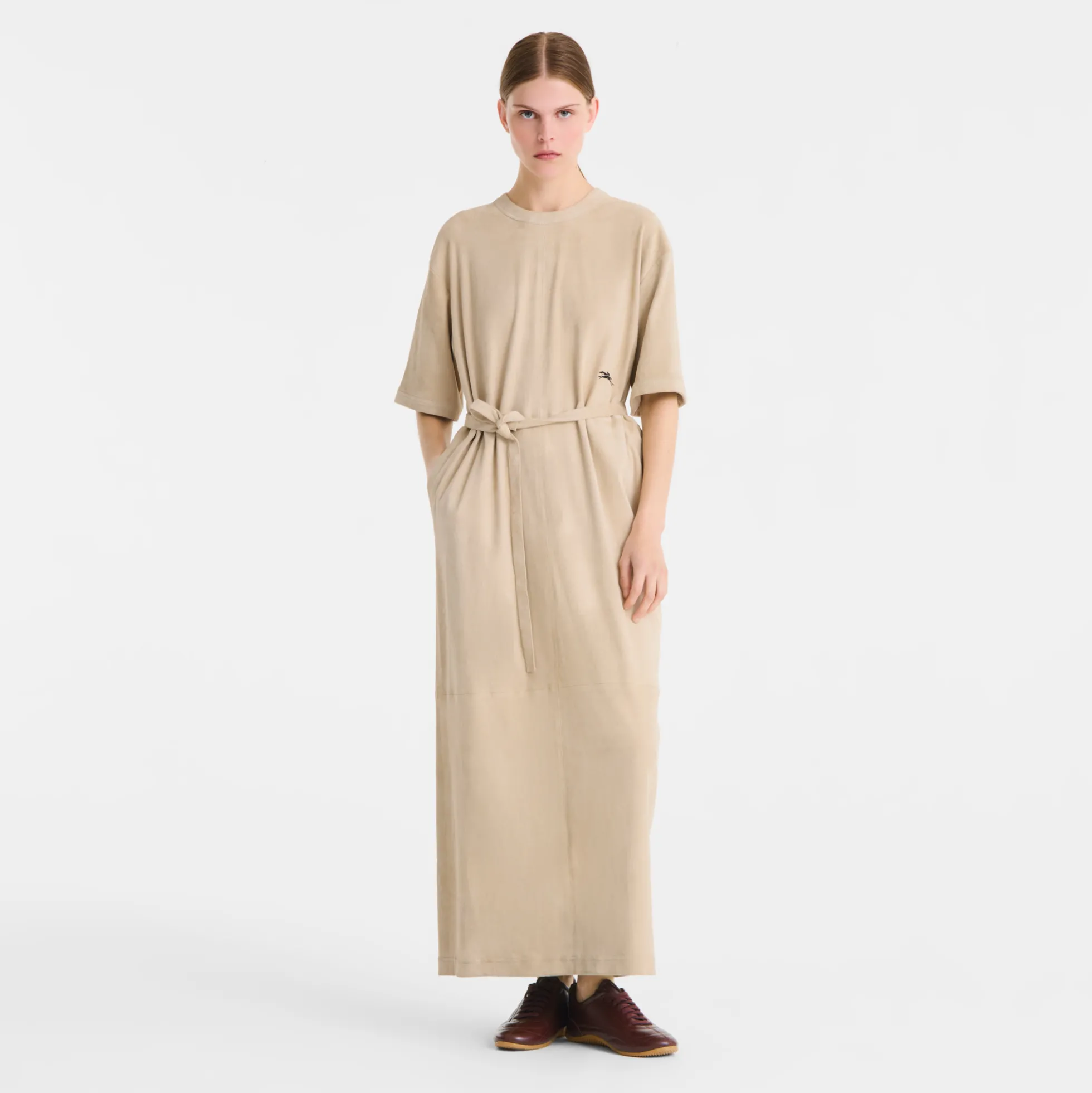Robe longue en cuir