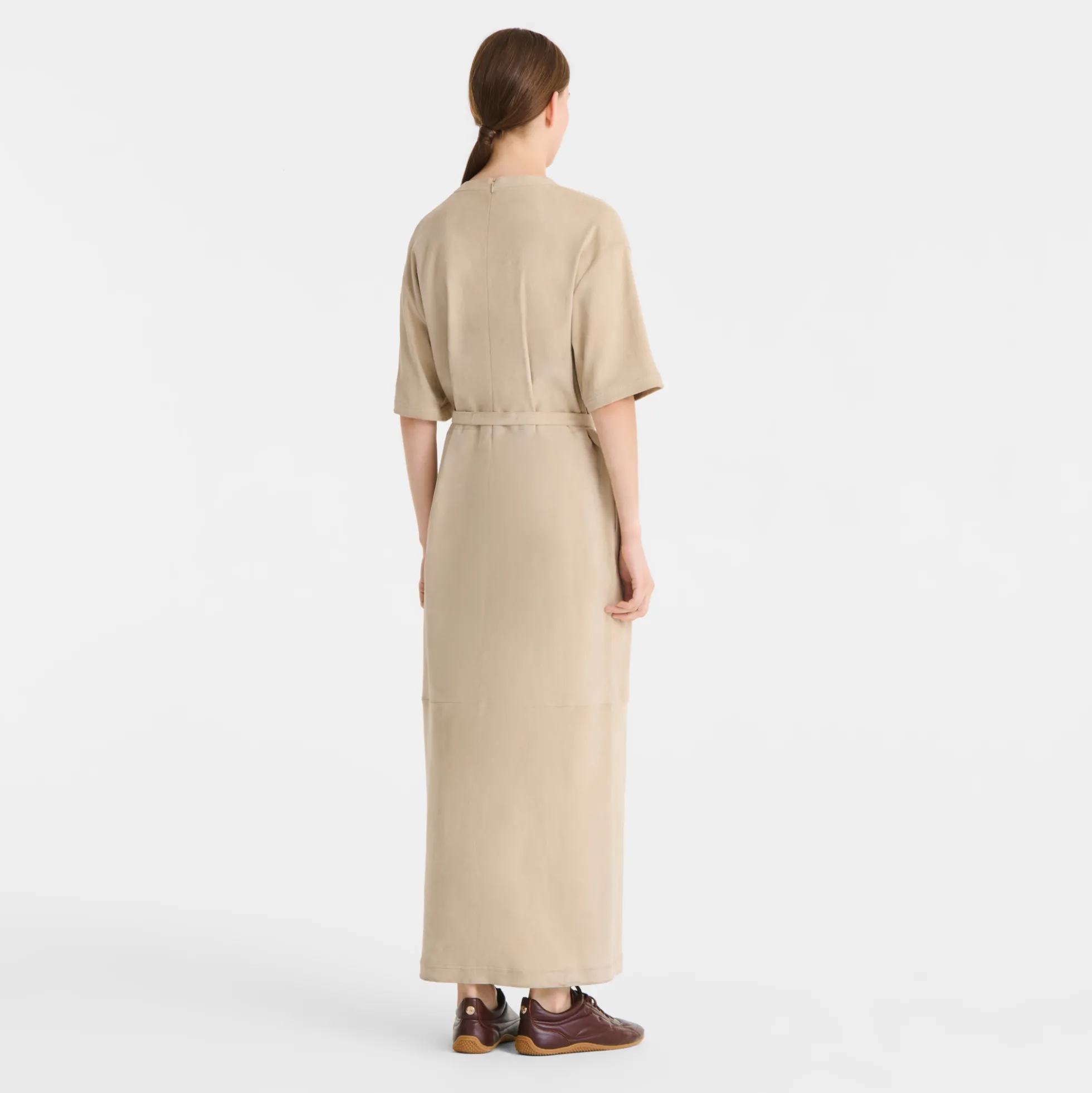 Robe longue en cuir