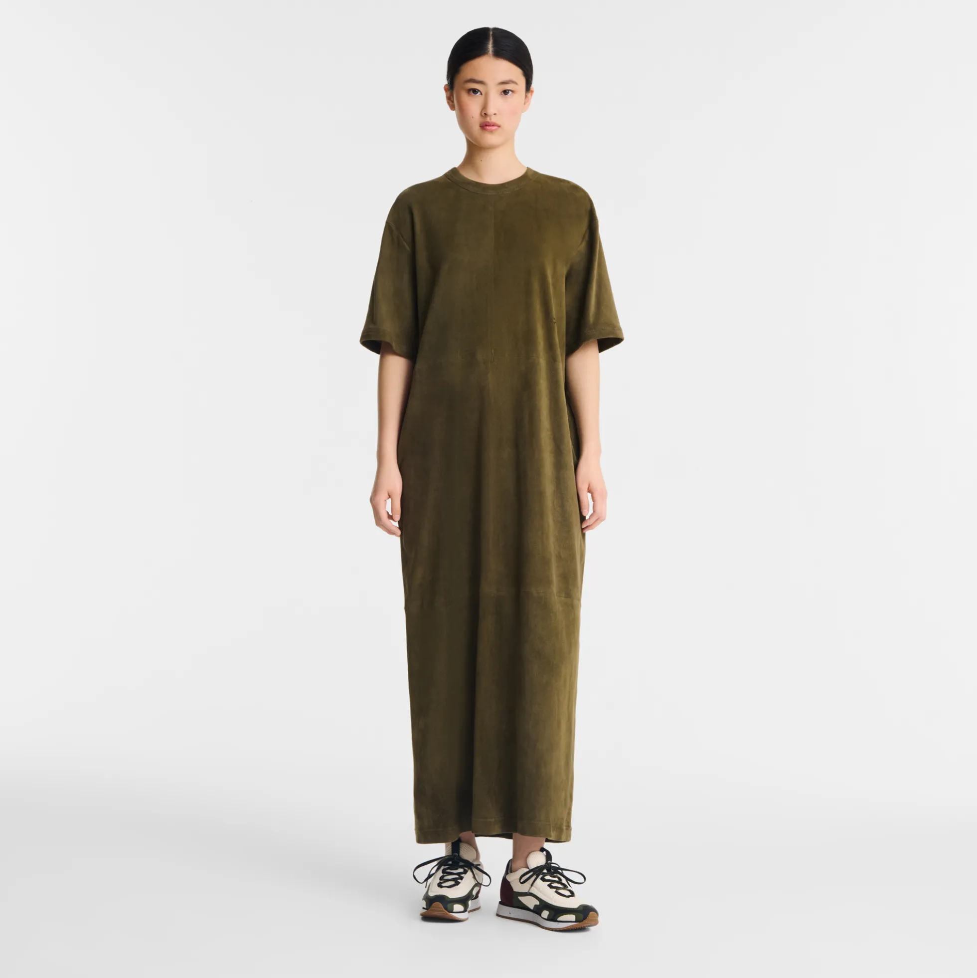 Robe longue en cuir